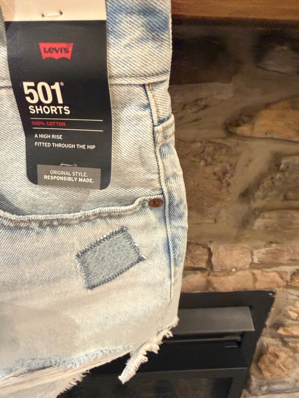 Levi's Light Blue Distressed Denim Cutoff Shorts 501 size 30 NWT - Picture 4 of 11